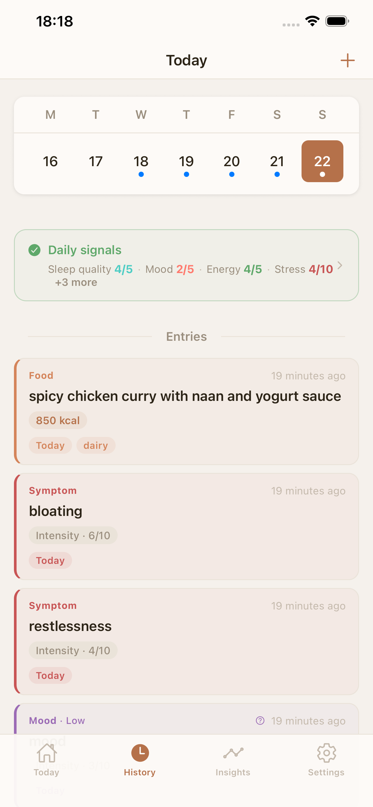 Symptom app