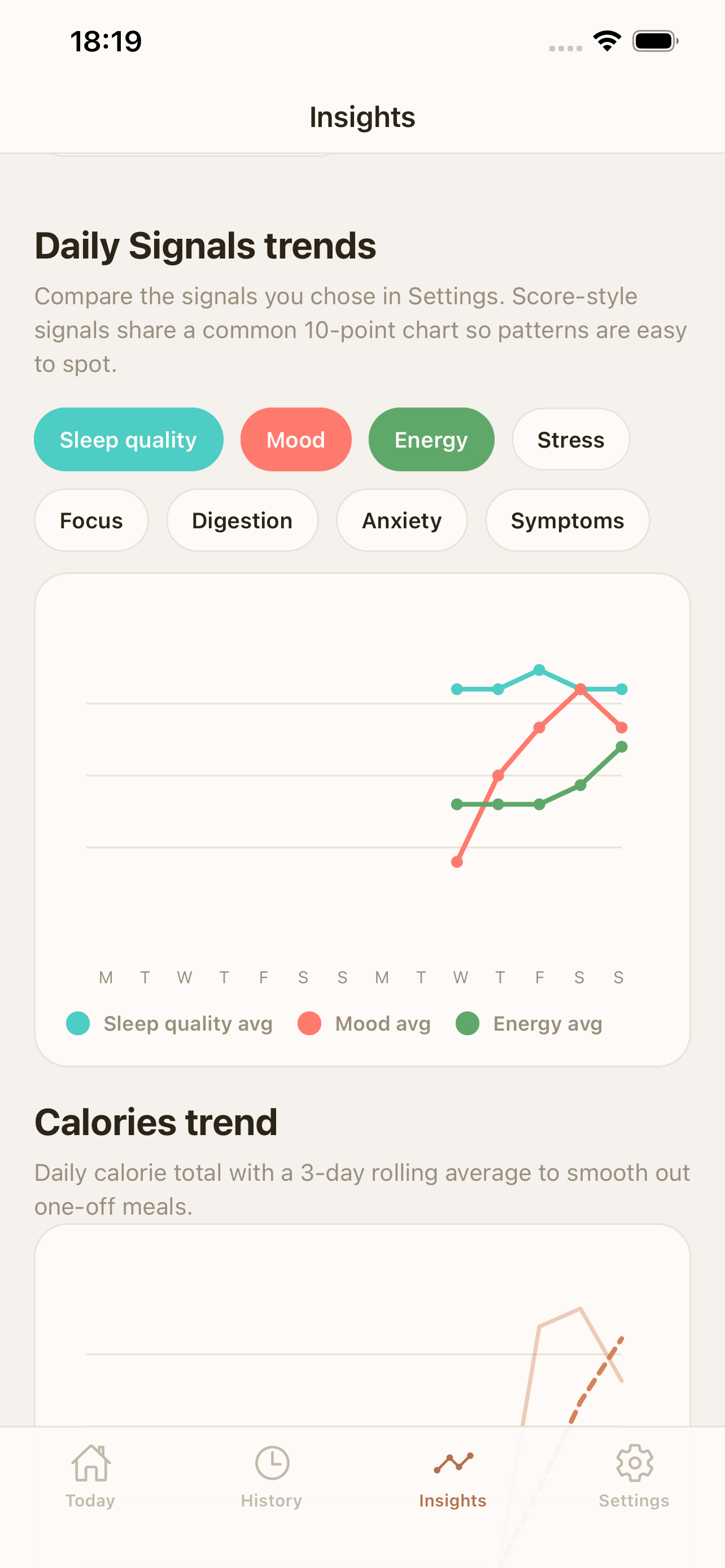 Symptom app screenshot